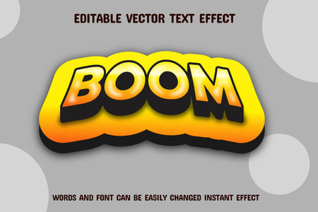 BoOM text, comic book style editable text effect, vectorのイラスト素材