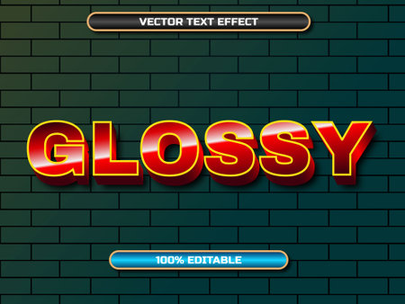 Glossy text, editable text effect, vector eps10のイラスト素材