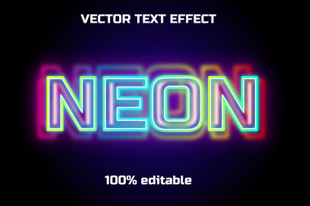 Neon font, neon style, vector illustration eps 10.のイラスト素材