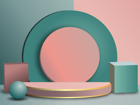 Abstract background with geometric forms. 3d render, 3d illustration.のイラスト素材