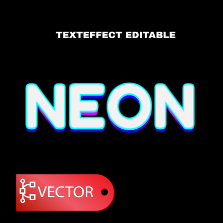 vector text effect editable Neon font. Neon alphabet. Vector illustration. Eps 10.のイラスト素材