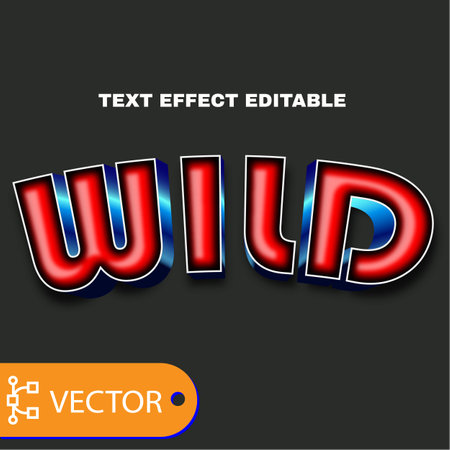 wild 3d text effect, vector eps10 illustration.のイラスト素材