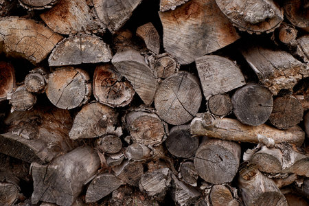 image wood prepared for winter for heating the house