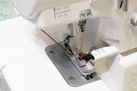 sewing machine for wrapping sections of textile materials.