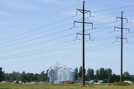 construction of a grain millの写真素材