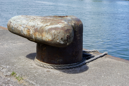 An old mooring in the harbourの写真素材