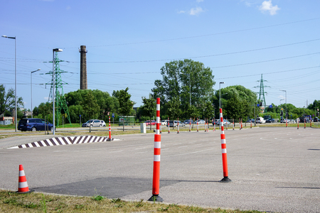 driving training area to learn the traffic rulesの写真素材