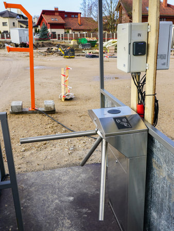 entry control system in the workplace on the construction site