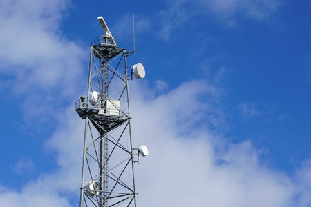 a high navigation and communication tower by the sea