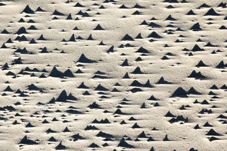 beautiful wind and water created sand texture on the seashoreの写真素材