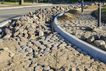 construction of a new traffic organization object - a roundabout in the city