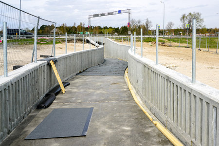 construction of a new modern pedestrian underpass under the motorway