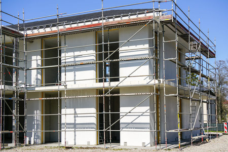Construction of a new residential house according to modern technology using prefabricated panels