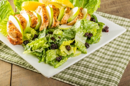 Apple cranberry chicken salad with parmesan dressingの写真素材