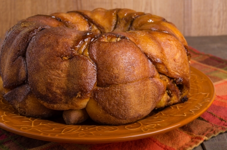 Baked homemade hazelnut cranberry coffee cakeの写真素材