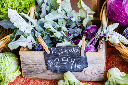 Display of fresh vegetables at the farmers marketの写真素材