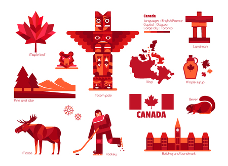 Canada sign and symbol, Info-graphic elements.のイラスト素材