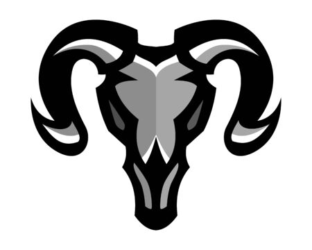Goat skull, Mascot logo, Sticker design, Vector illustrationのイラスト素材