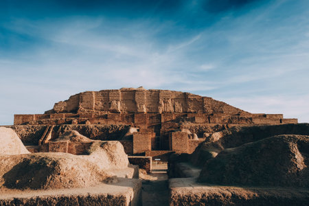 Ruins of Masada fortress, Israel. UNESCO World Heritage Siteの写真素材