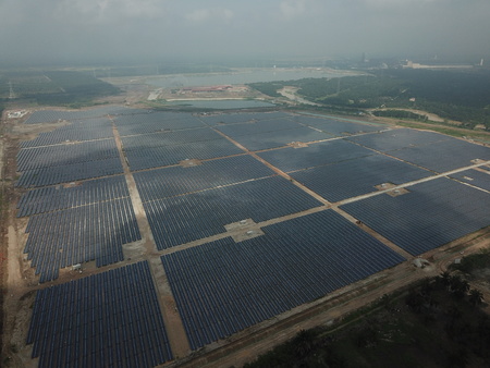 Large-Scale Solar Farmの写真素材