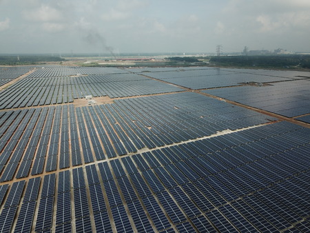 Large-Scale Solar Farmの写真素材