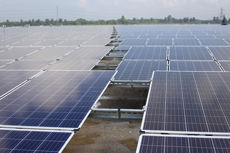 Large-Scale Solar Farmの写真素材