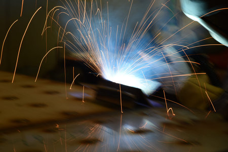 Magic glowing Flow of Sparks in the Dark. Sparks