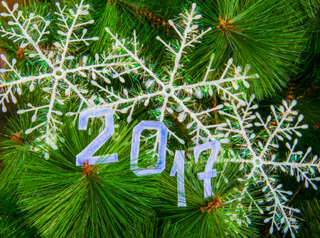 Sigh symbol Christmas Tree from texture background Empty copy space for inscription Idea of merry...