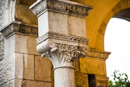 Jerusalem YMCA details, real, railing rail backgroundの写真素材