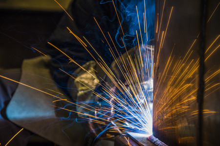 welder, craftsman, erecting technical steel Industrial steel welder in factory technical,の写真素材