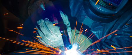 welder, craftsman, erecting technical steel Industrial steel welder in factory technical,の写真素材
