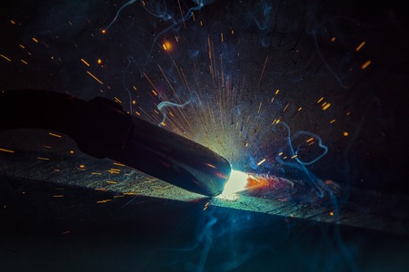 welder, craftsman, erecting technical steel Industrial steel welder in factory technical,の写真素材
