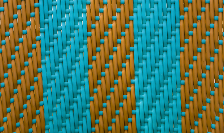 Striped weave turquoise with brown texture, style, rectangleの写真素材