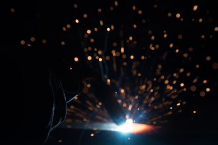 welder, craftsman, erecting technical steel Industrial steel welder in factory technical,の写真素材