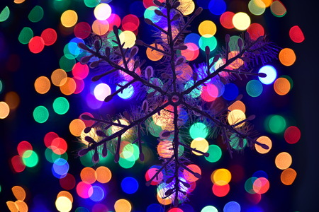 Festive lights. Can be used as background New Year's lightsの写真素材