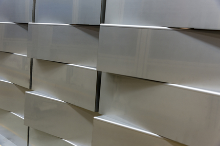 operator bending metal sheet by sheet bending machine bending of metalの写真素材