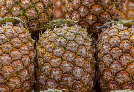 Hawaiian pineapples background nature, texture objectの写真素材