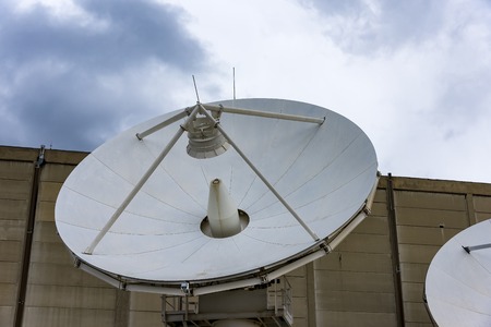 Radio antenna dishes of the radio telescope dish antennaの写真素材