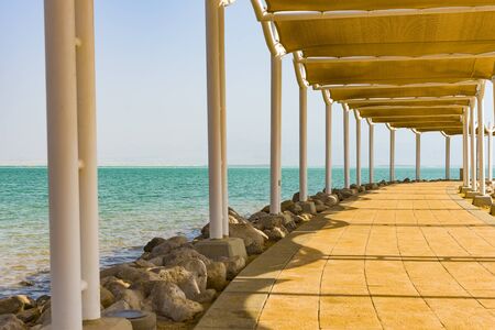 Path to the sea under a canopy of the Dead Sea.の写真素材