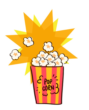 flat popcorn vectorのイラスト素材