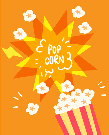 flat popcorn vectorのイラスト素材