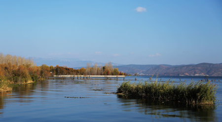 Dali, Erhai Lake sceneryの写真素材