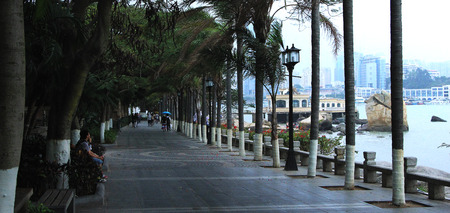 Xiamen, Gulangyu seaside roadのeditorial素材