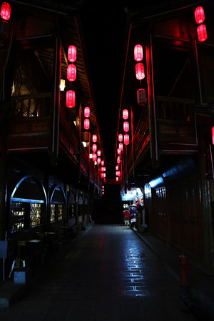 Lijiang town at nightのeditorial素材