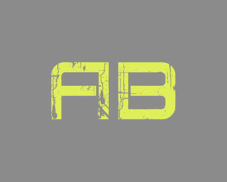 AB initial brush letter logo designのイラスト素材