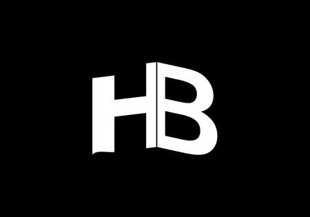 Creative negative space logo design initial concept with black backgroundのイラスト素材
