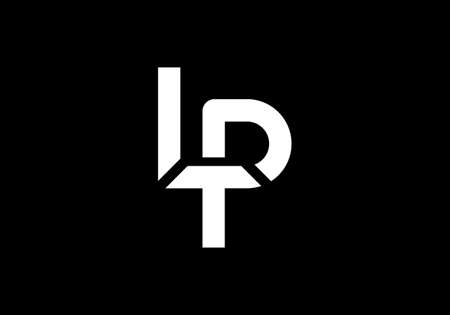 I,T,D letter negative space logo design with black background.のイラスト素材