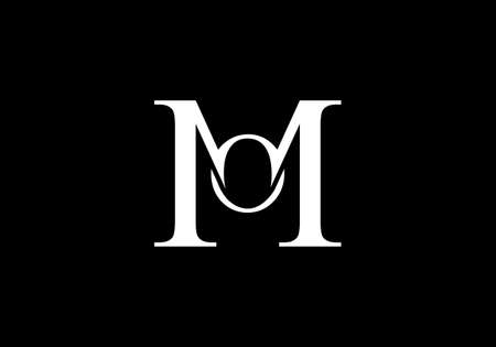 Creative letter MO negative space style initial conceptのイラスト素材