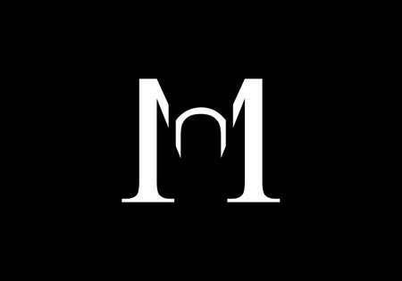 Creative letter MN negative space style initial logo conceptのイラスト素材