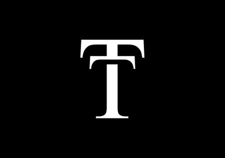 Creative letter TT negative space style initial logo conceptのイラスト素材